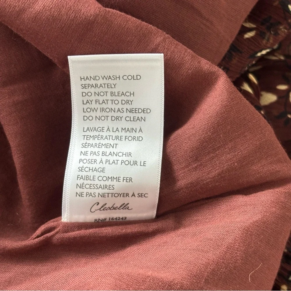 NWT Cleobella Organic Skirt Zadia Block Print Red Cream Floral Lined Maxi M